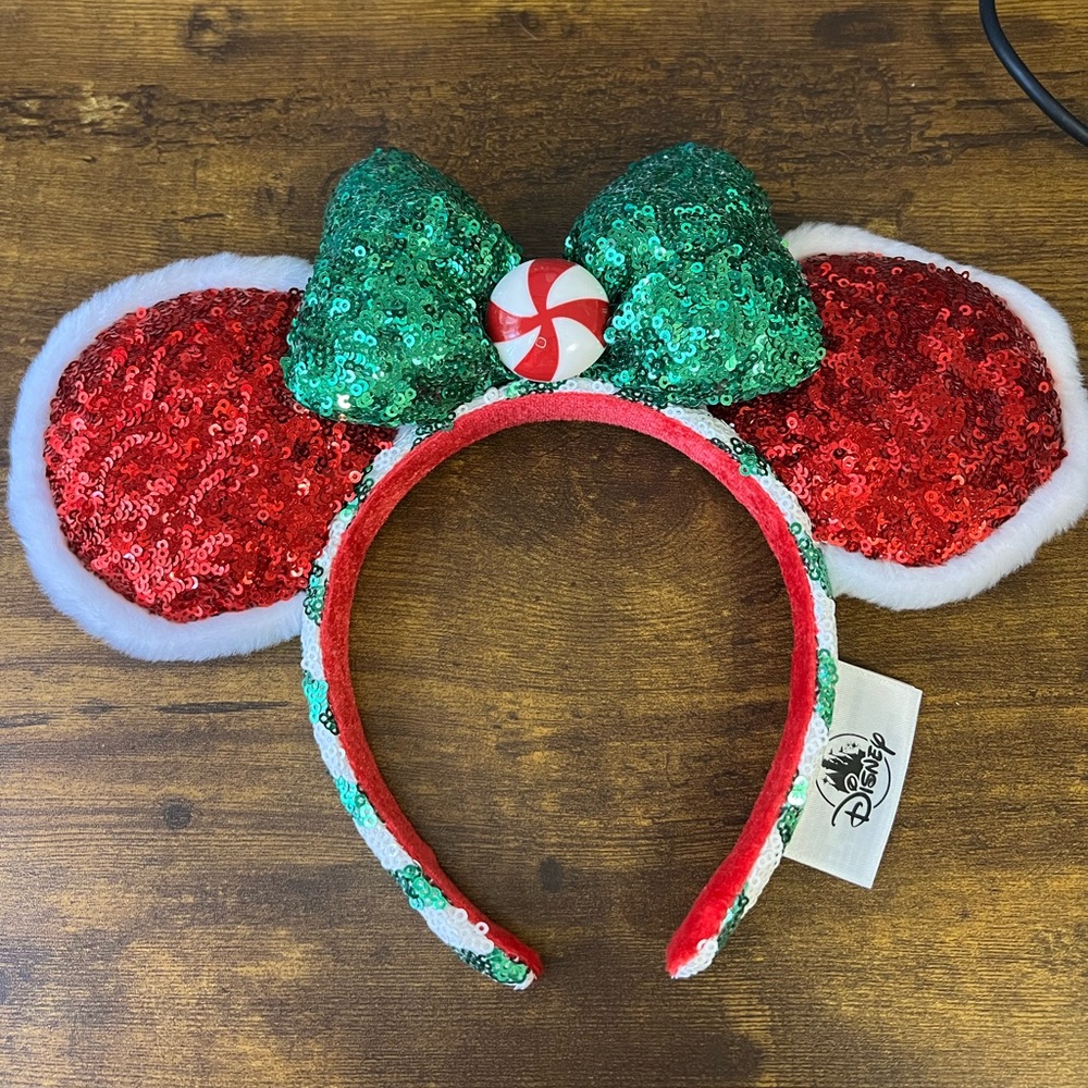 Disney Holiday Red and Green Sequin Headband